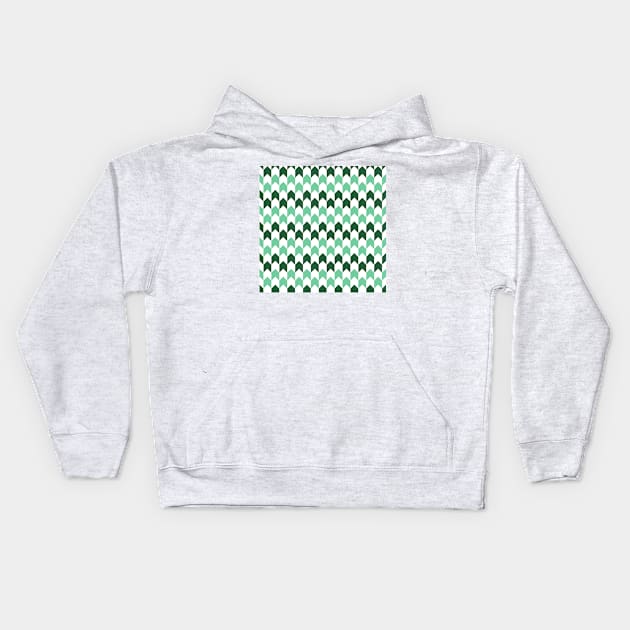 Green Pattern Kids Hoodie by Rizaldiuk